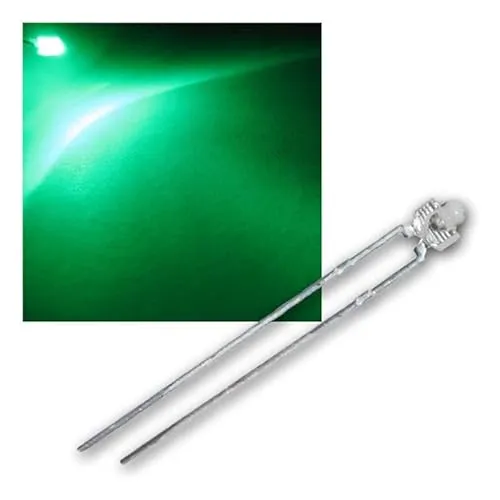 world-trading-net - 25 LEDs 1,8mm wasserklar grün Typ WTN-18-4500-g, Leuchtdiode, bedrahtet, Diode Leuchtend, als Bauteil