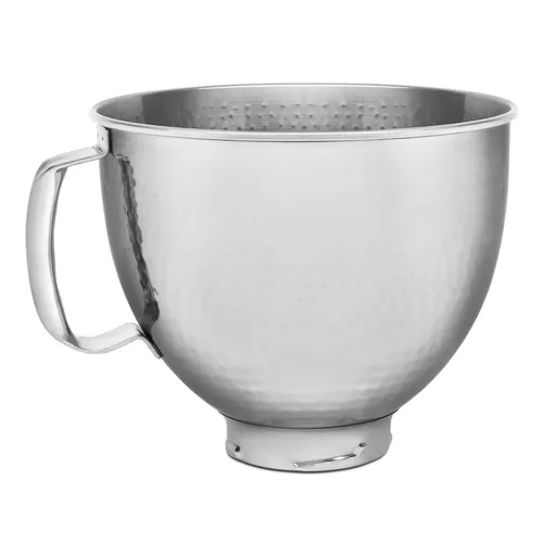 KitchenAid 5KSM5SSBHM Schüssel gehämmerter Edelstahl 4,8L - Rührschüssel aus gehämmertem Edelstahl, 4,8L Kapazität, ideal für große Mengen und langlebig, perfekt für die kreative Küche.