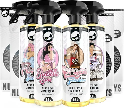 Nuke Guys Raumduft Autoduft Nuke Guys Duftspray 100ml + Anhänger duftlos SKULL (8-St), Car Scent - Duftanhänger - Sprayflasche - Handschuhfach Größe