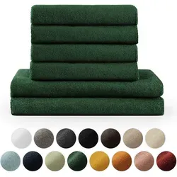Blumtal Handtuch Set Premium 6-TLG. – Dunkel Grün, 100% Baumwolle - Handtuch-Set mit 6 Teilen in Dunkel Grün, aus 100% Baumwolle und OEKO-TEX zertifiziert. Ideal für ein luxuriöses Badeerlebnis und nachhaltigen Komfort.