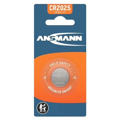 ANSMANN CR2025 Batterie Lithium Knopfzelle 3V / Qualitativ hochwertige Knopfbatterien/Ideal für Autoschlüssel, TAN-Gerät, Taschenrechner, Kinderspielzeug, Fernbedienung, Uhren, etc.