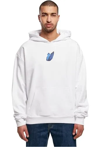 Mister Tee Unisex Le Papillon Heavy Oversize Hoody L White - Kapuzenpullover für Herren, oversized und bequem mit weichem Material für optimalen Tragekomfort, perfekt für lässige Outfits und Freizeitaktivitäten.