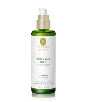 PRIMAVERA Cleansing Milk Soft & Delicate 100 ml - Gesichtsreinigung mit tensidfreier Rezeptur, ideal für trockene Haut. Reinigt sanft mit Bio Gurkensamen und erfrischenden Zitrus-Akkorden für ein entspanntes Hautgefühl.