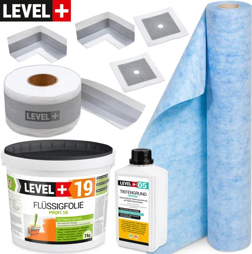 Dichtset Innen Außen Abdichtung-Set SET544 - Fugenabdichtungen für innen und außen, inklusive 7kg Flüssigfolie PROFI für höchste Elastizität und Wasserdichtigkeit auf verschiedenen Untergründen.