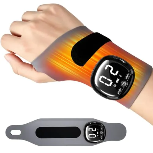 Handmassagegerät mit Wärmefunktion,Gerät Handgelenk Massagegerät,Kabelloses EMS Hand Massagegerät,wohltuende Entspannung von Handgelenk Hand,5 Modi 9 Stärke,Handschmerzen lindern,für Sport Hausarbeit