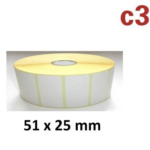 51x25 mm ThermoEtiketten Rolle mit 2.580 Etiketten