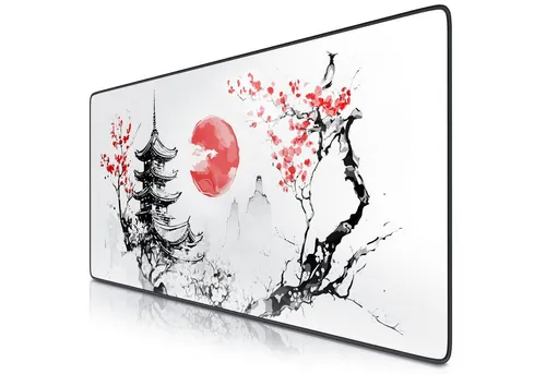 Titanwolf Gaming Mauspad XXL Speed Mousepad 900 x 400 x 3 mm, große Tischunterlage, rutschfest, abwaschbar, Geschwindigkeit & Präzision, Japan Painting