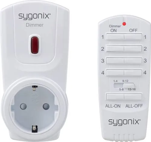 sygonix RSL Dimmer-Set - Zwischenstecker mit 300 W Schaltleistung, bis zu 70 m Reichweite und integrierter Überlastsicherung