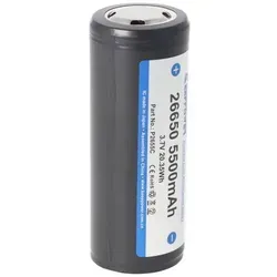 Keeppower 26650 Li-Ion Akku 5500mAh, 3,6V bis 3,7V, Maße 69,9x26,5mm PCB geschützt