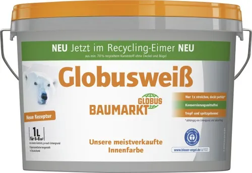 Globusweiß Wandfarbe weiß matt 1 L  Innen