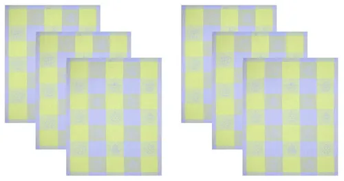 Betz Geschirrtuch 6 Stk. Halbleinen GeschirrtücherTEEKANNEN 50x70 cm Farbe: grün, (6-tlg), 6 Stück Halbleinen Geschirrtücher