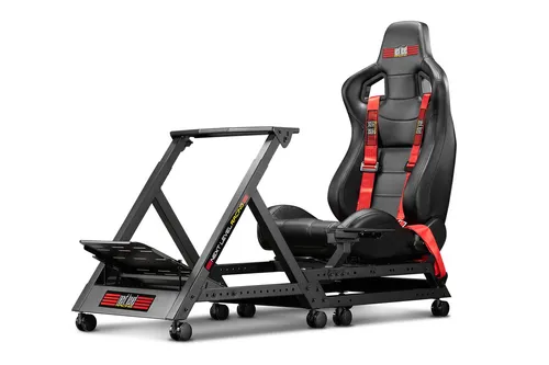 Next Level Racing GTtrack Simulator Cockpit - Sim Rigs für Racing-Fans, mit verstellbarer Halterung für Lenkrad und Pedale, ergonomischem Schalensitz und 4-Punkt-Gurt für ein authentisches Renngefühl.