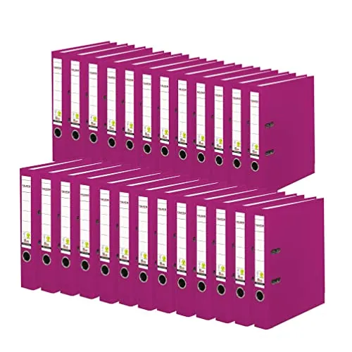 Original Falken PP-Color Kunststoff-Ordner 25er Pack - Veganer Aktenordner in brombeere, mit verstärkter Hebelmechanik und schmutzabweisender PP-Folie. Ideal für DIN A4, fasst bis zu 350 Blatt. Hergestellt in Deutschland.