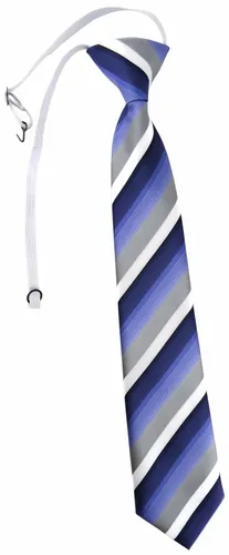 TigerTie Security Sicherheits Krawatte in blau dunkelblau grau weiss gestreift