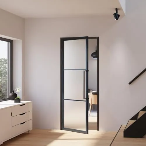 inova wohnen Zimmertür Glastür mit Stahlrahmen in schwarz von Inova
