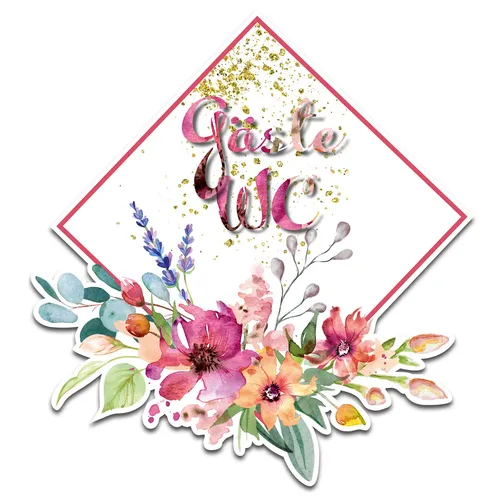 Deko Aufkleber Badezimmer Folie selbstklebend WC Tür Gäste WC #2 Y066-10