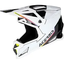 Acerbis T711 Motocrosshelm - Weiß/Schwarz/Neon-Gelb - S - Motorradhelm aus Fiberglas mit optimaler Luftzirkulation, verstellbarem Visier und hypoallergenem Innenfutter für maximalen Komfort und Sicherheit beim Fahren.