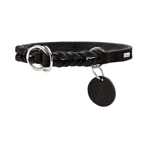 Hunter Solid Education Hunde-Halsband schwarz 45 cm - Hochwertiges Dressurhalsband für Hunde, verstellbar von 35 bis 40 cm, ideal für Training und Kontrolle.