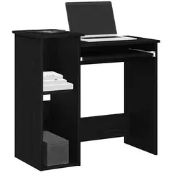 vidaXL Schreibtisch mit Regalen Schwarz 84x40x78 cm - Kinderschreibtisch aus robustem Holzwerkstoff mit viel Stauraum und großem Arbeitsbereich, ideal für kreative Aufgaben und Ordnung im Kinderzimmer.