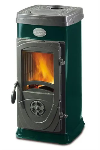 La Nordica Super Junior - 5 kW Kaminofen in grün, hoher Wirkungsgrad von 80% und umweltfreundliche Verbrennungstechnologie