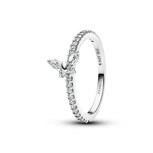 PANDORA Silber Damenring Funkelnder Schmetterling Weiß 194269C03-50 Ringgröße 50/15,9