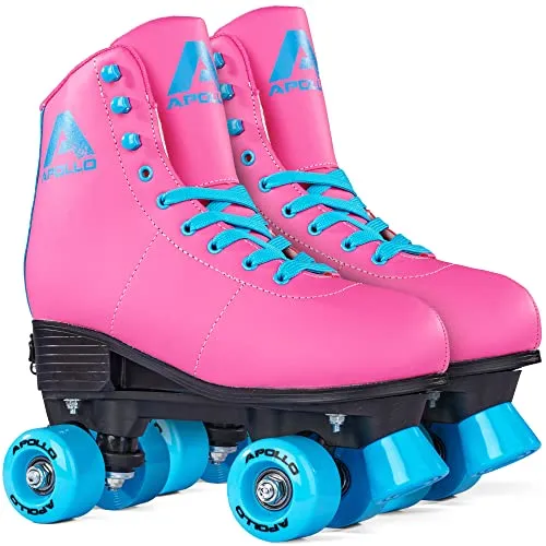 Apollo Rollschuhe Retro Discoroller, verstellbare Roller Skates in Rosa
