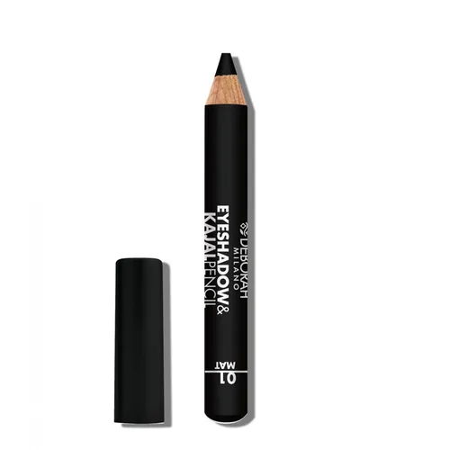 Deborah Milano Eyeshadow & Kajal Pencil No 01 - Kajal & Eyeliner, 2-in-1 Produkt für intensive Augenblicke – vielseitig einsetzbar als Lidschatten oder Eyeliner.