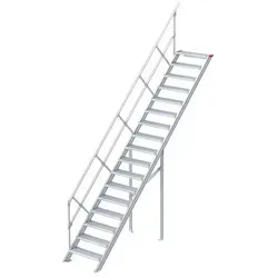 Euroline 510 Treppe 45° 800mm Stufenbreite 17 Stufen Alu gerieft