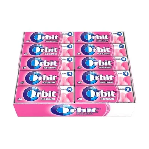 ORBIT BUBBLEMINT ZUCKERFREI (30 x 10) GRAGEAS in pink von Wrigley's