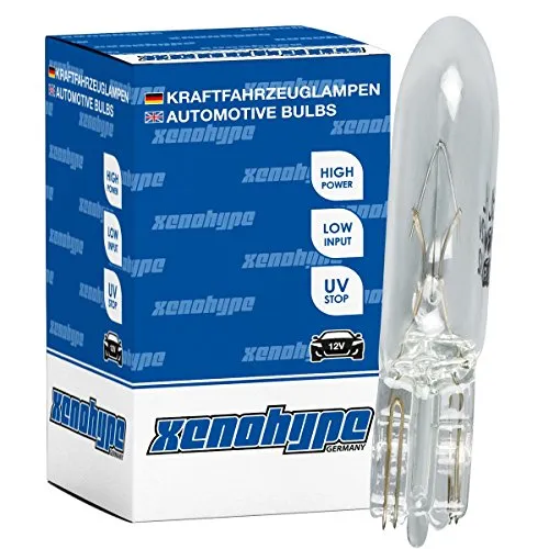 XENOHYPE 10x Premium Glassockellampe T5 W2x4.6d 12V 1,2 Watt W1,2W