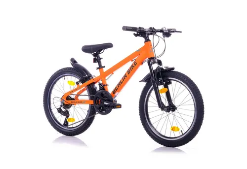 BERLIN BIKE Kinderfahrrad 20 Zoll Alu MTB, 6–9 Jahre Mädchen Jungen, Geschenk für Kinder, 21 Gang Shimano FD-TZ500/RD-TY200D Schaltwerk, Kettenschaltung, Vordere Federung, Alurahmen, ideal für Fahrer bis 140 cm