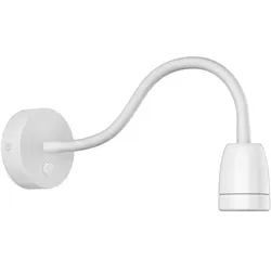 ledscom.de Wandleuchte POZ, Schwanenhals, Schalter, Porzellan, Stahl, weiß glänzend, rund, 1x E27 max. 300W