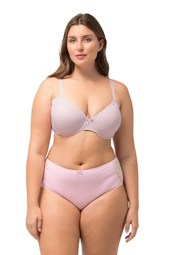 Ulla Popken Damen Bügel-BH, Softschalen, große Größen, Cup B - E - Funktionsunterwäsche mit Softschalen und hübscher Zierkante, bietet extra Unterstützung durch seitliche Einsätze und verstellbare Träger für optimalen Halt und ein zauberhaftes Dekolleté.