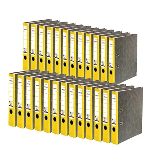 Original Falken 25er Pack Recycling-Ordner Wolkenmarmor - 5 cm schmal DIN A4, griffiger Papierbezug und Made in Germany, ideal für umweltbewusste Organisation
