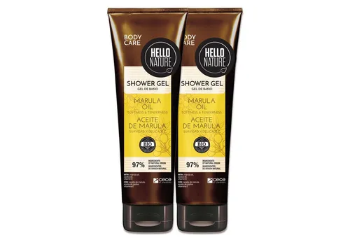 Hello Nature Duschgel Duschbad Herren Damen Shower Gel Waschmittel mit Marula Öl Bio Vegan, 2-tlg., Duschgel, Hautpflege, Waschgel, Hello Nature