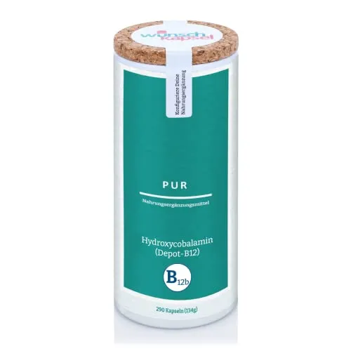Wunschkapsel Hydroxycobalamin Pur, 250 mcg pro Tag, das Speicher-B12, 290 Kapseln