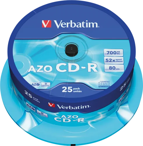 VERBATIM 43352 - CD-R AZO, 700 MB, 52x, 25er Pack Spindel