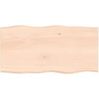vidaXL Tischplatte 100x50 cm aus Massivholz Eiche mit Baumkante - Zubehör für Möbel: Hochwertige, handgefertigte Tischplatte aus massivem, unbehandeltem Eichenholz mit einzigartiger Baumkante – perfekt für individuelle DIY-Projekte!