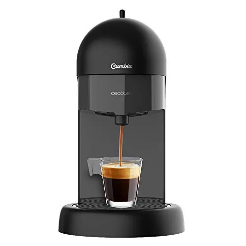 Cecotec Espressomaschine Cumbia Capricciosa Black - Siebträgermaschine mit 19 bar Druck für perfekten Espresso. Genießen Sie die Vielseitigkeit für gemahlenen Kaffee und Kaffeepads. Energiesparend mit 600 ml Wassertank und spülmaschinenfestem Filter.