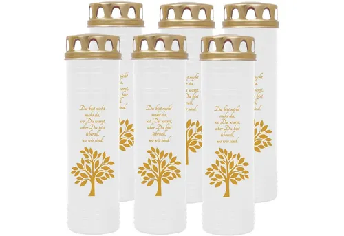 HS Candle Grabkerze 170h Brenndauer (6-tlg), H26cm x Ø7cm, wind- & wetterfest, sofort einsatzfähig