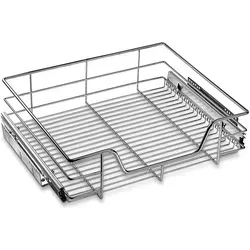 SO-TECH® Teleskopschublade 60 cm - Schubkästen: Kugelgelagerter Drahtkorbauszug für reibungsloses Öffnen und Schließen, ideal zur Nachrüstung und max. Belastbarkeit von 20 kg.