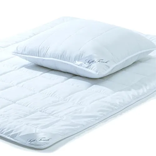 aqua-textil Soft Touch Bettdecke 135x200 cm mit Kopfkissen von aqua-textil