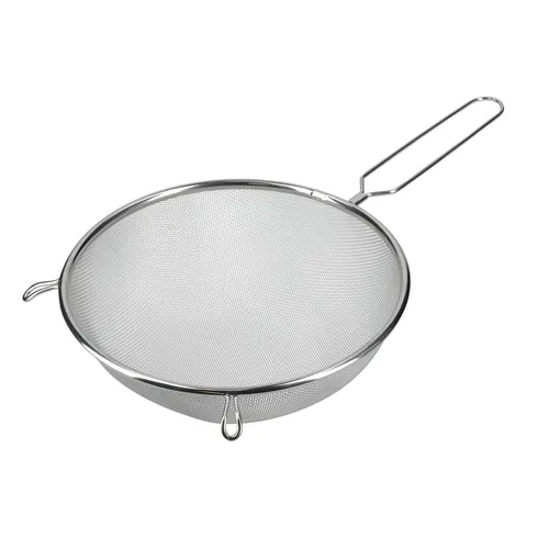 KitchenCraft Großes feinmaschiges Metall-Küchensieb, Edelstahl-Rundsieb, 25cm, 1 Stück
