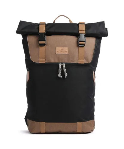 Doughnut Christopher Euro 18 Rolltop Rucksack 45 cm - Schwarz und Khaki - Tagesrucksack mit wasserabweisendem Material, geräumigem Hauptfach und praktischem 3-Wege-Zugang für optimalen Komfort und Organisation.