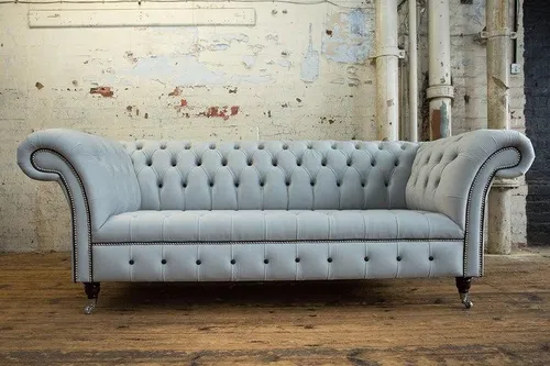 Chesterfield 3-Sitzer Sofa aus Textil im Antik-Stil
