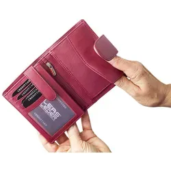 LEAS Damenbörse im Hochformat aus Echt-Leder, rot Special-Edition