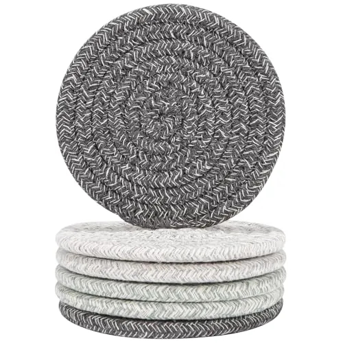 6er Untersetzer Absorbierend Rund für Gläser Getränke Bar Tassen Glasuntersetzer Tischuntersetzer Deko(Muster) (3colors)