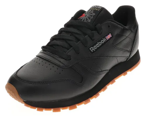 Reebok Damen Classic Leather Sneaker, Schwarz (Black/Gum), 37 EU - Damen-Sneaker mit gestanzter EVA-Zwischensohle und Gummi-Außensohle für hohen Komfort und Langlebigkeit.