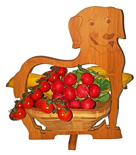 CleanPrince Hunde Obstkorb Schale Faltkorb 30 x 30 cm Klappkorb Holzkorb Korb Schale Obstkorb Dekoschale Obstschale Holz Untersetzer