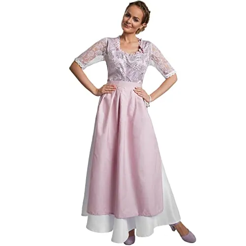 dressforfun 950031 Maxi-Dirndl - Dirndl für Damen, elegantes Design in femininen Farbtönen mit feingliederiger Schnürung und formschönem Ausschnitt für einen bezaubernden Look.